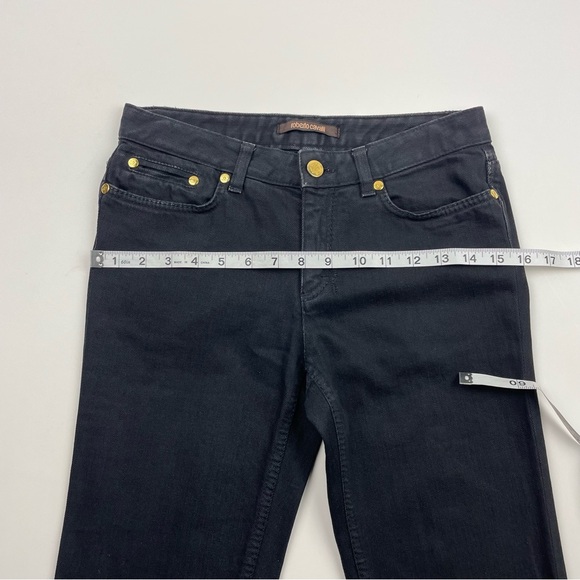 Roberto Cavalli Women's Black Mid Rise Bootcut Flared Pant Jean Stretch 38 US 2 - Picture 6 of 12